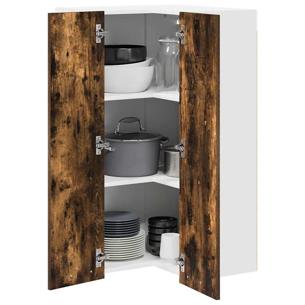 vidaXL Hangkast Riga Sonoma Eik en Wit 57 x 57 x 100 cm Bewerkt hout