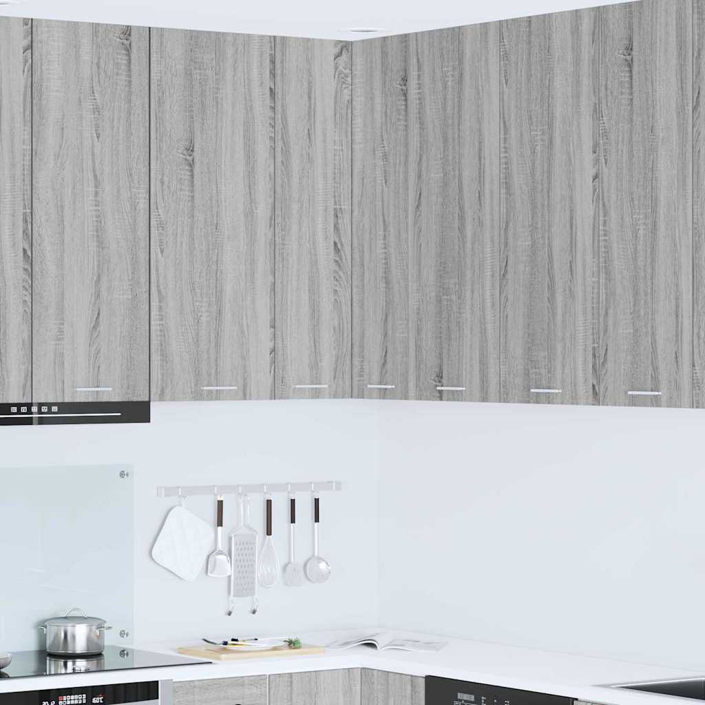 vidaXL Hängeschrank mit Tür Riga Grau Sonoma und Weiß 57 x 57 x 100 cm