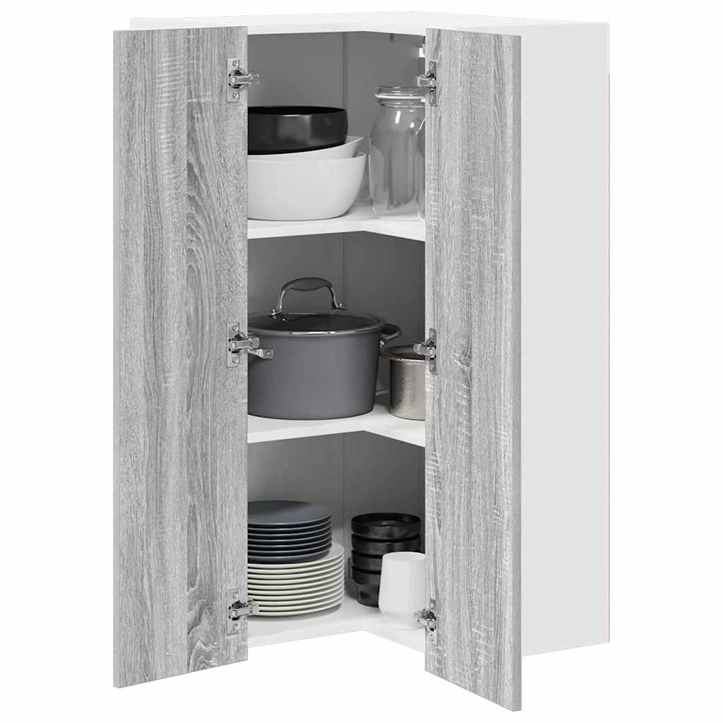 vidaXL Hangkast Riga Sonoma Eik en Wit 57 x 57 x 100 cm Bewerkt hout