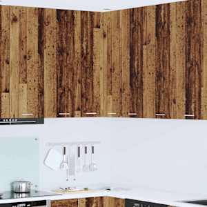 Viseča omarica z vrati Staro les in bela 57 x 57 x 100 cm