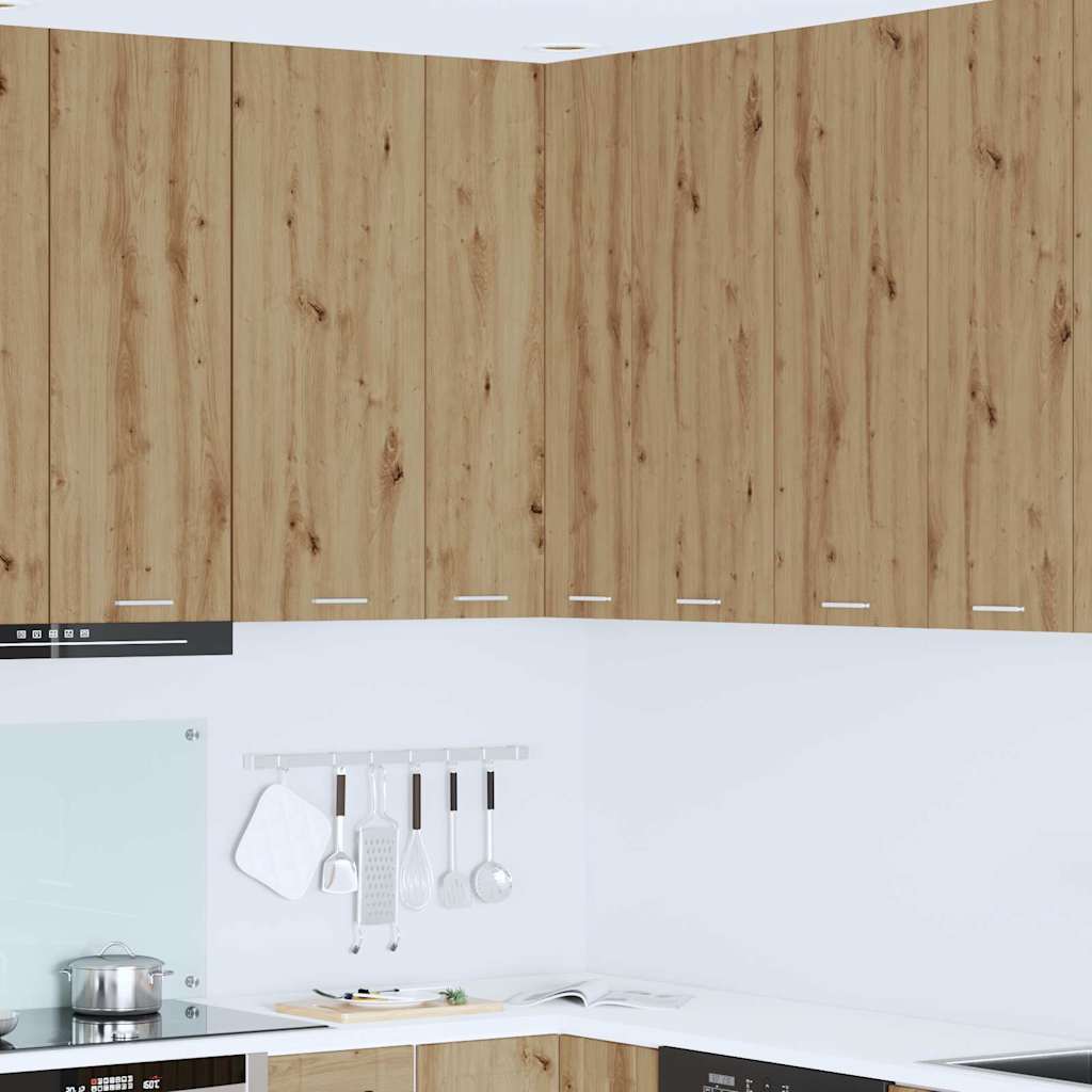 vidaXL Dulap suspendat Riga Stejar Artisan și Alb 57 x 57 x 100 cm