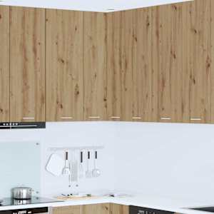 Viseča omarica z vrati Artisan hrast in bela 57 x 57 x 100 cm