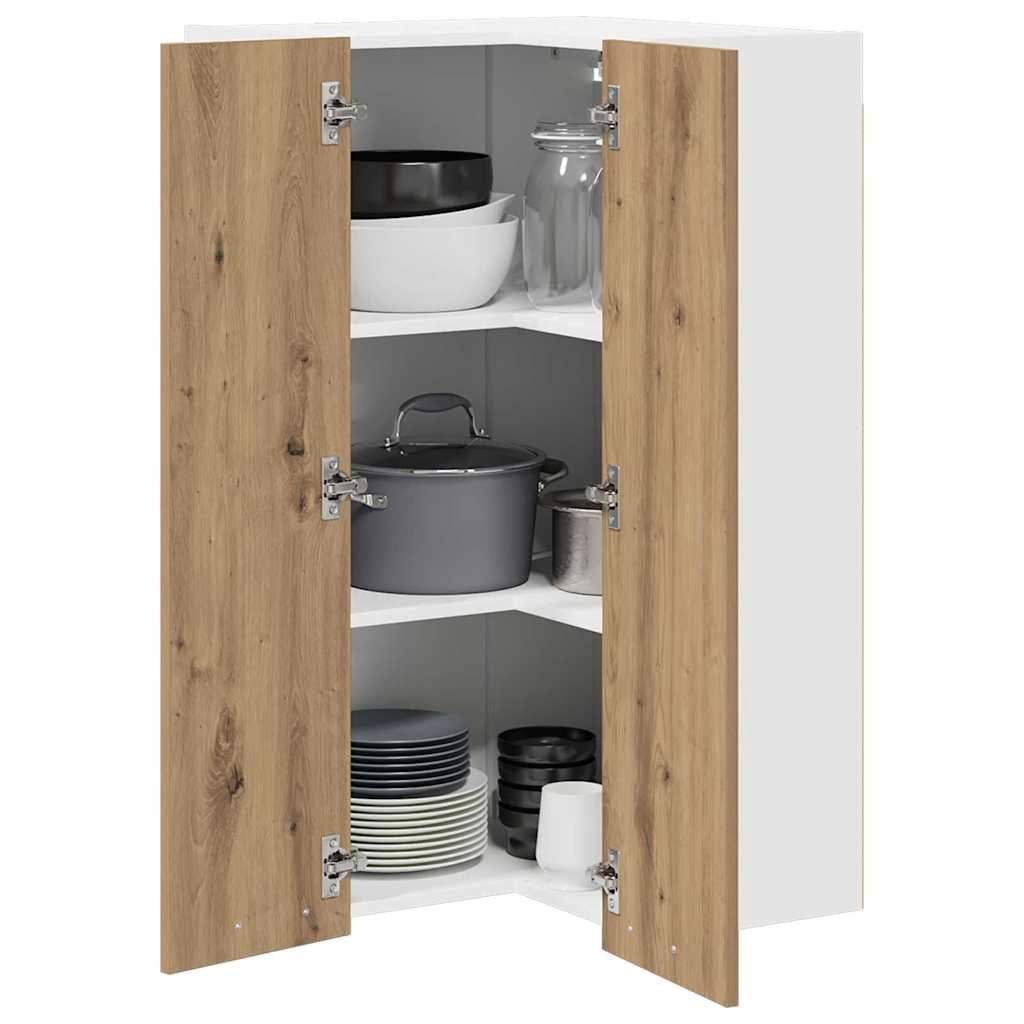vidaXL Hangkast Riga Sonoma Eik en Wit 57 x 57 x 100 cm Bewerkt hout