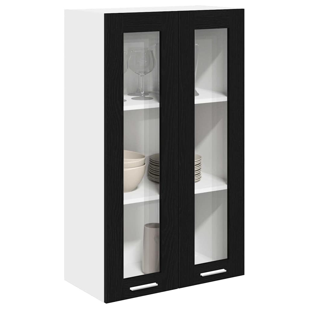 vidaXL Hangkast Riga Zwart Eiken 60 x 31 x 100 cm Bewerkt hout