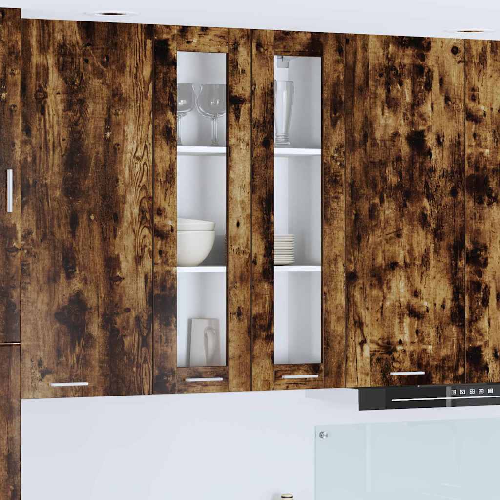 vidaXL Hängeschrank mit Regal Riga Geräucherte Eiche 60 x 31 x 100 cm