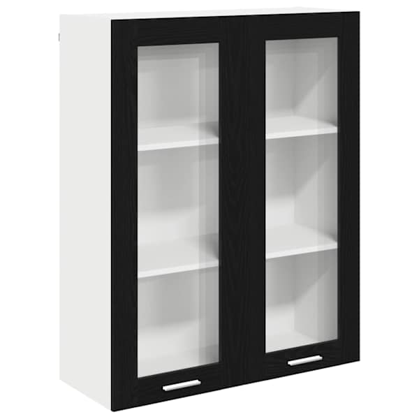 vidaXL Seinakapp Must tamm 80 x 31 x 100 cm Tehispuit