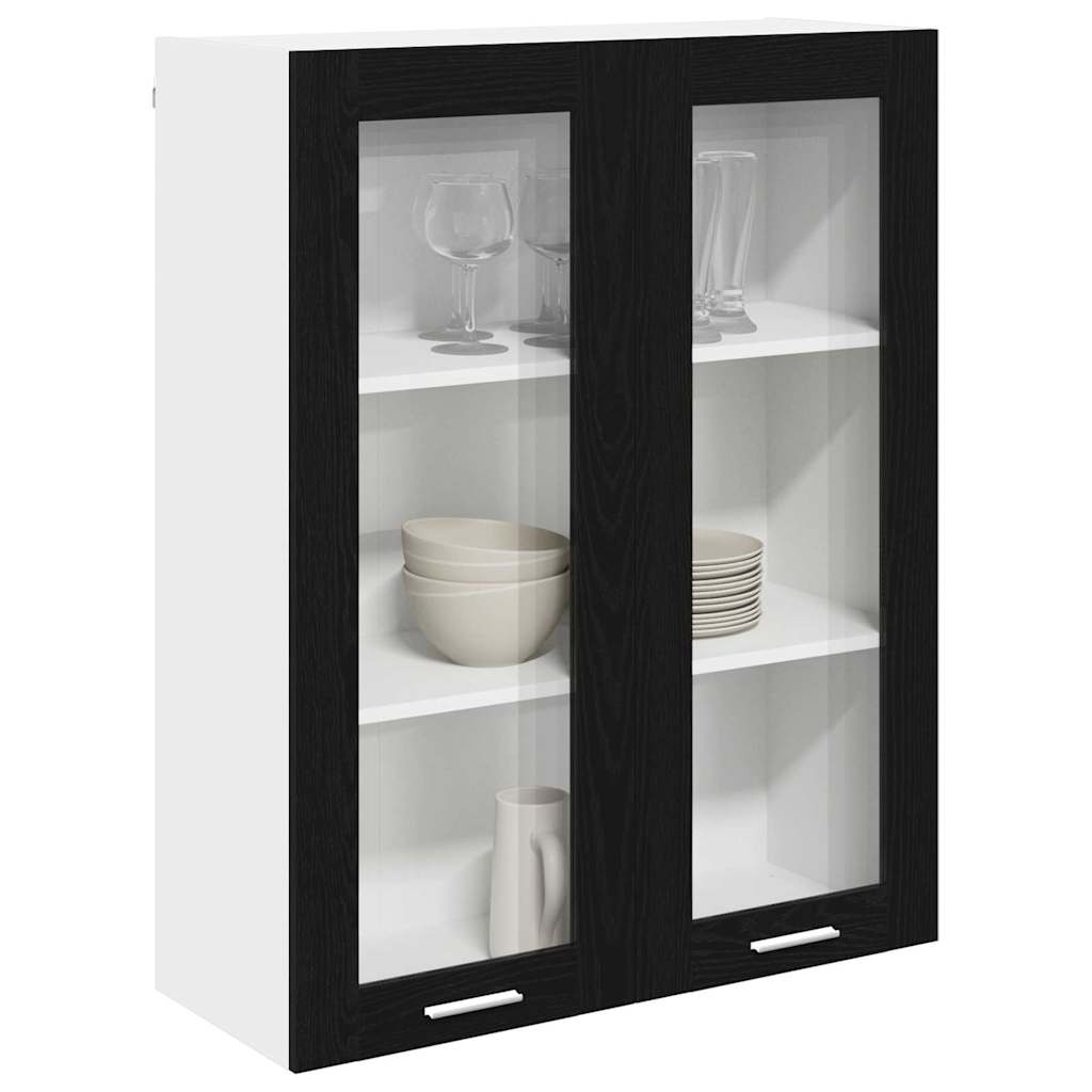 vidaXL Hangkast Riga Zwart Eiken 80 x 31 x 100 cm Bewerkt hout