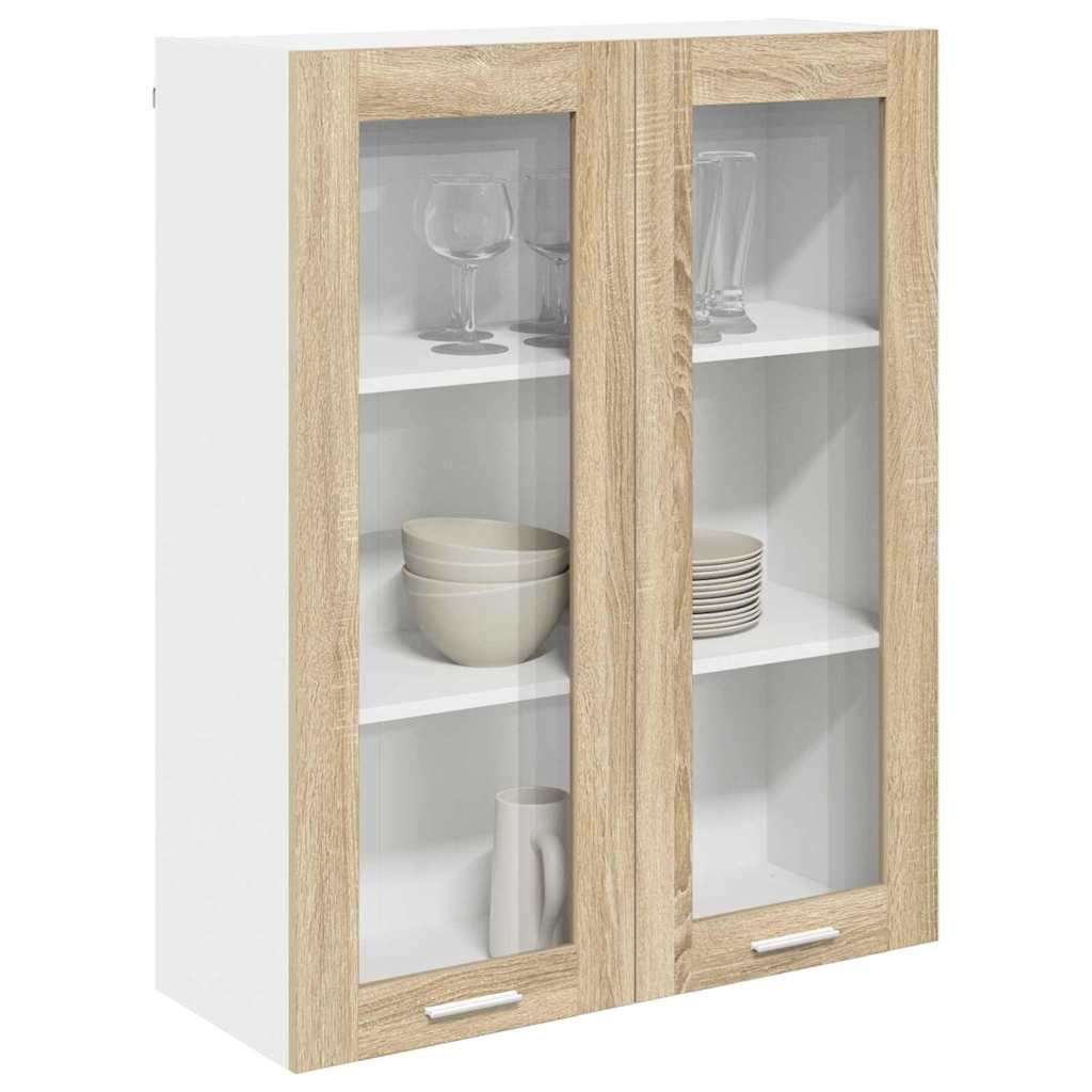 vidaXL Hangkast Riga Sonoma Eiken 80 x 31 x 100 cm Bewerkt hout
