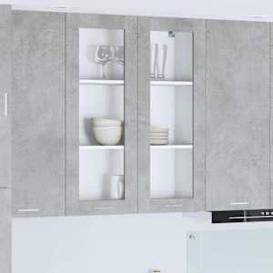 Viseča omarica Betonsko siva 80 x 31 x 100 cm Konstruiran les