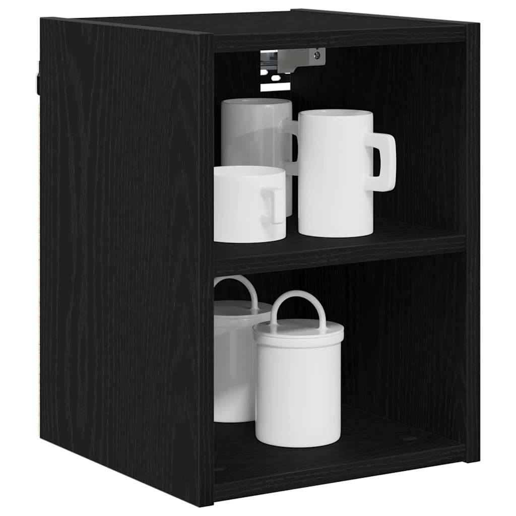 vidaXL Hangkast Riga Zwart Eiken 30 x 29,5 x 40 cm Bewerkt hout