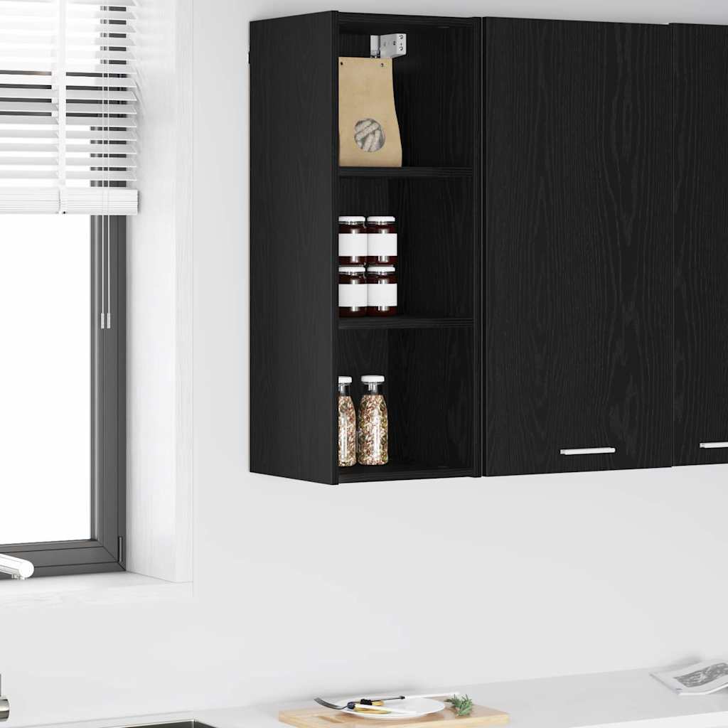 vidaXL Hängeschrank Riga Schwarz Eichen-Optik 30 x 29,5 x 80 cm