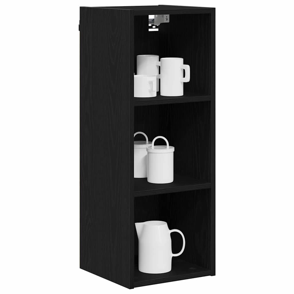 vidaXL Hangkast Riga Zwart Eiken 30 x 29,5 x 80 cm Bewerkt hout