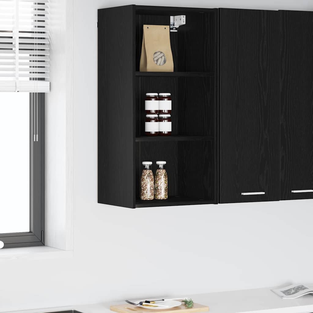 vidaXL Hängeschrank Riga Schwarz Eichen-Optik 40 x 29,5 x 80 cm