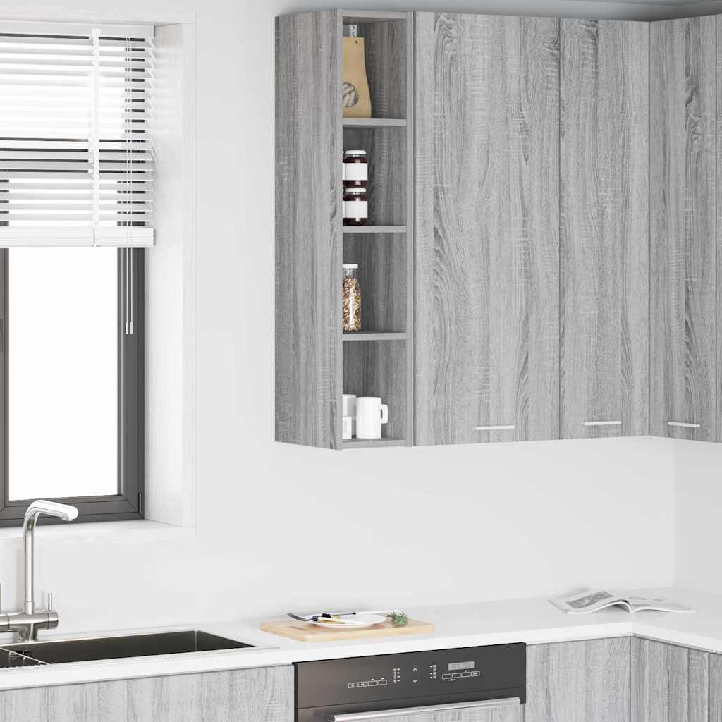 vidaXL Hängeschrank mit Regal Riga Graues Sonoma 20 x 29,5 x 100 cm