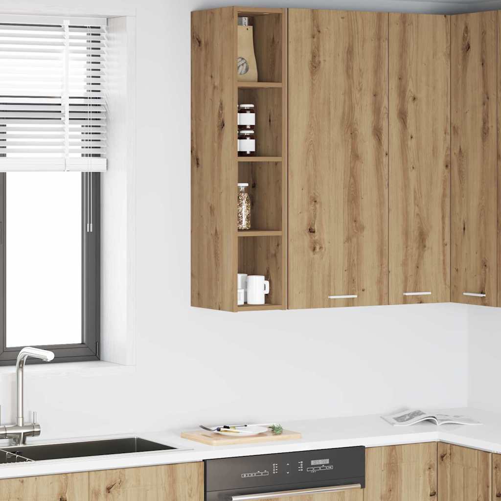 vidaXL Hängeschrank mit Regal Riga Artisan-Eiche 20 x 29,5 x 100 cm