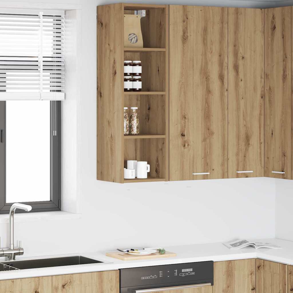 vidaXL Hängeschrank mit Regal Riga Artisan-Eiche 30 x 29,5 x 100 cm