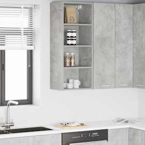 Viseča omarica Betonsko siva 40 x 29,5 x 100 cm Konstruiran les