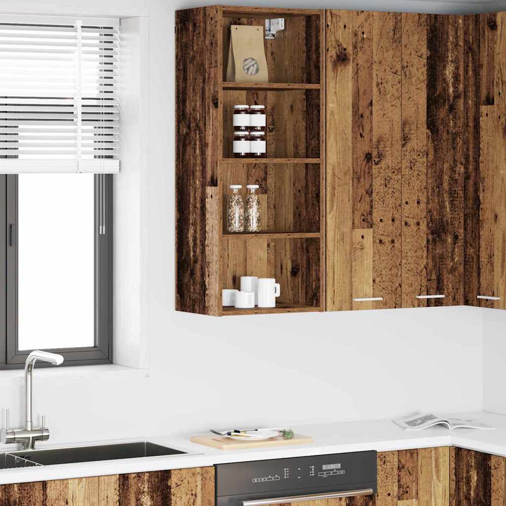 vidaXL Dulap suspendat cu raft Riga Lemn Vechi 40 x 29,5 x 100 cm