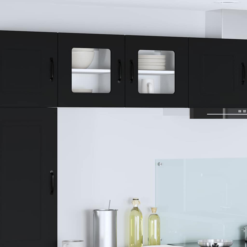 Dulapuri & depozitare - Dulap suspendat de bucătărie cu ușă 2 pcs Negru 40 x 31 x 40 cm