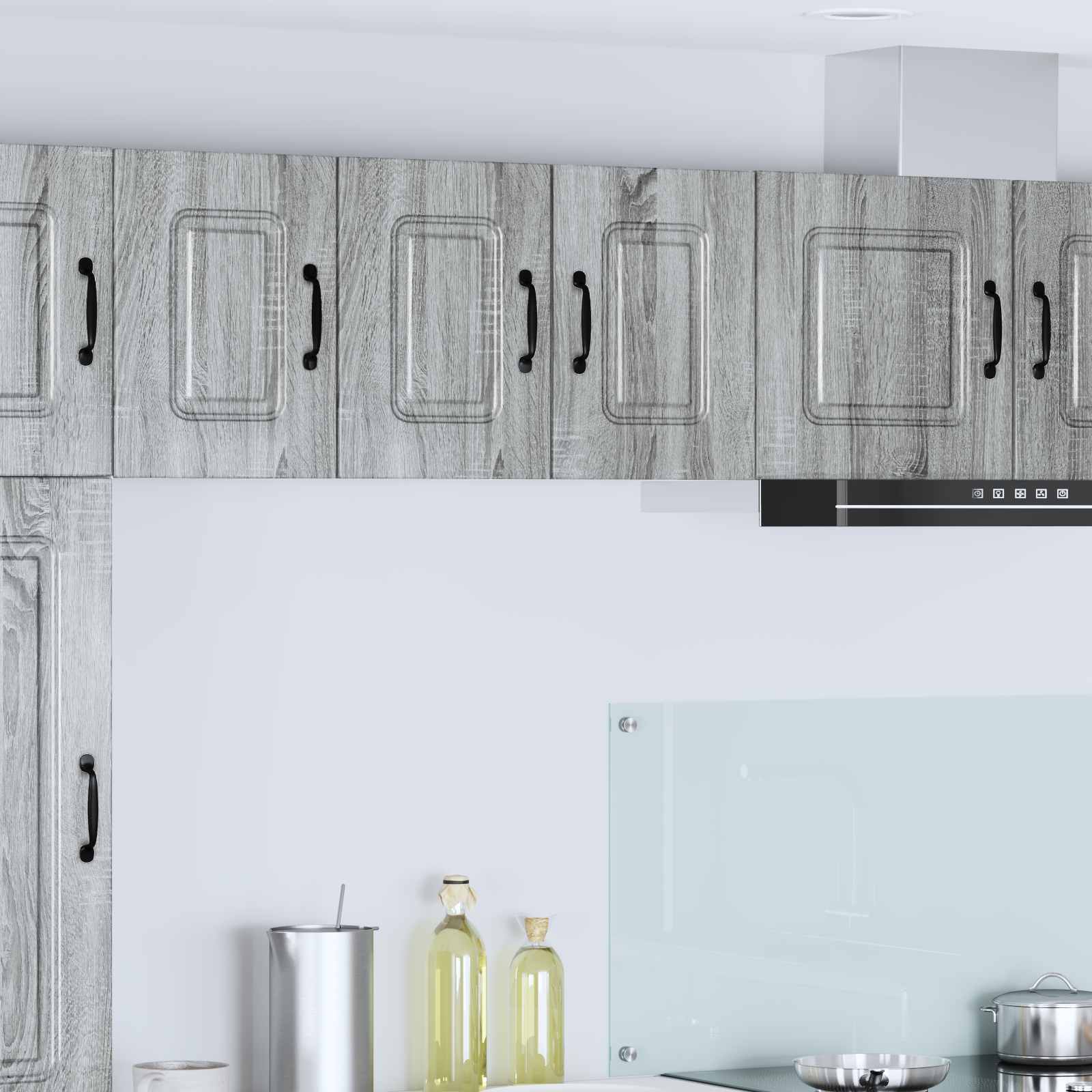vidaXL Panou mașină de spălat vase Kalmar 2 pcs Gri Sonoma