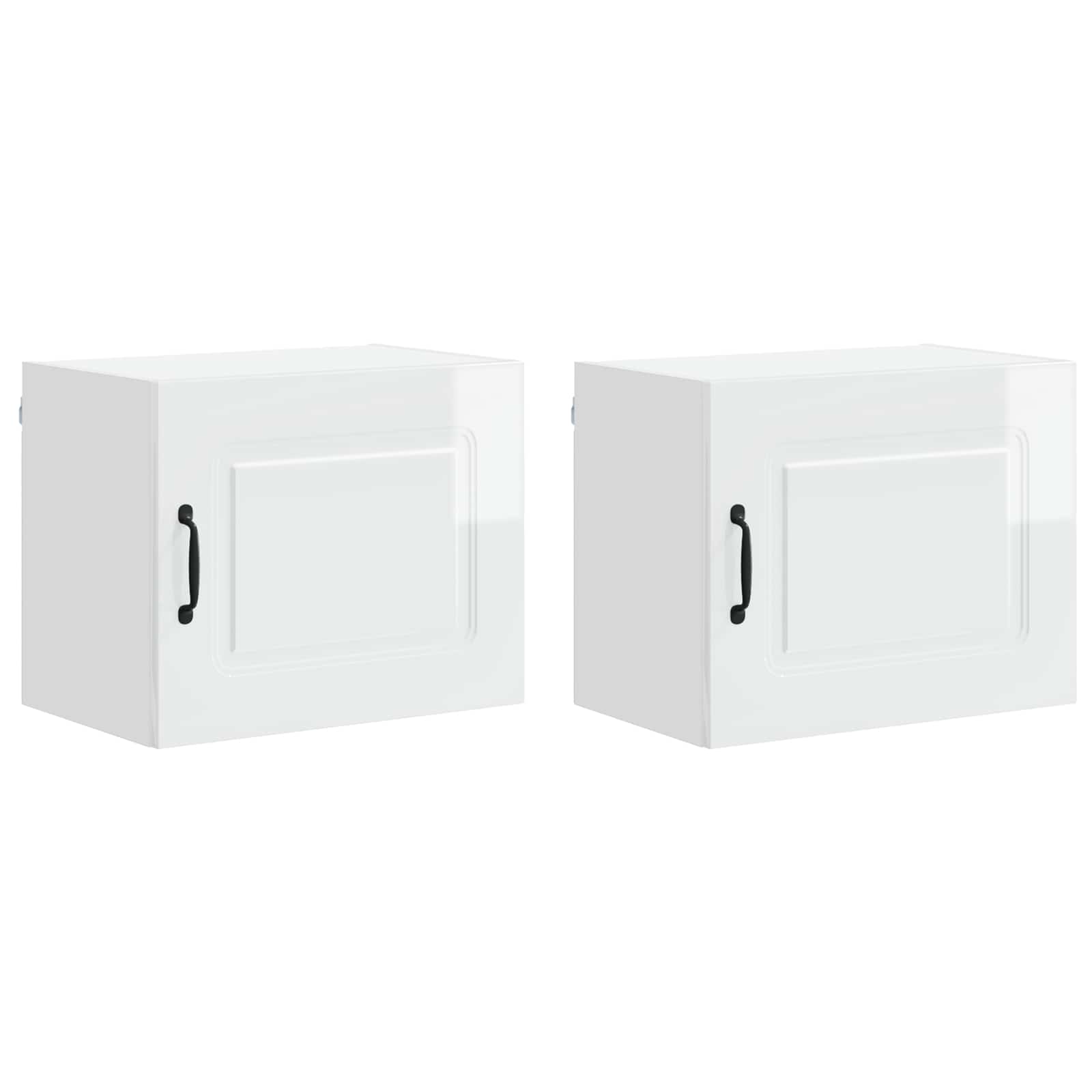 VidaXL Keuken Kast Kalmar 2 Pcs Hoogglans Wit 50 X 31 X 40 Cm