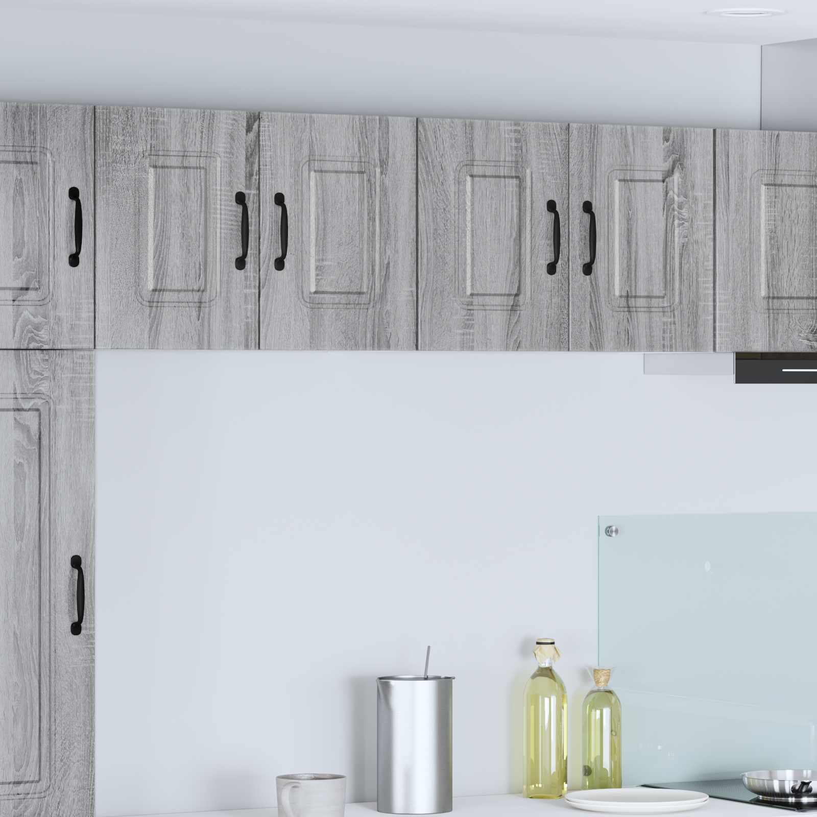 vidaXL Panou mașină de spălat vase Kalmar 2 pcs Gri Sonoma