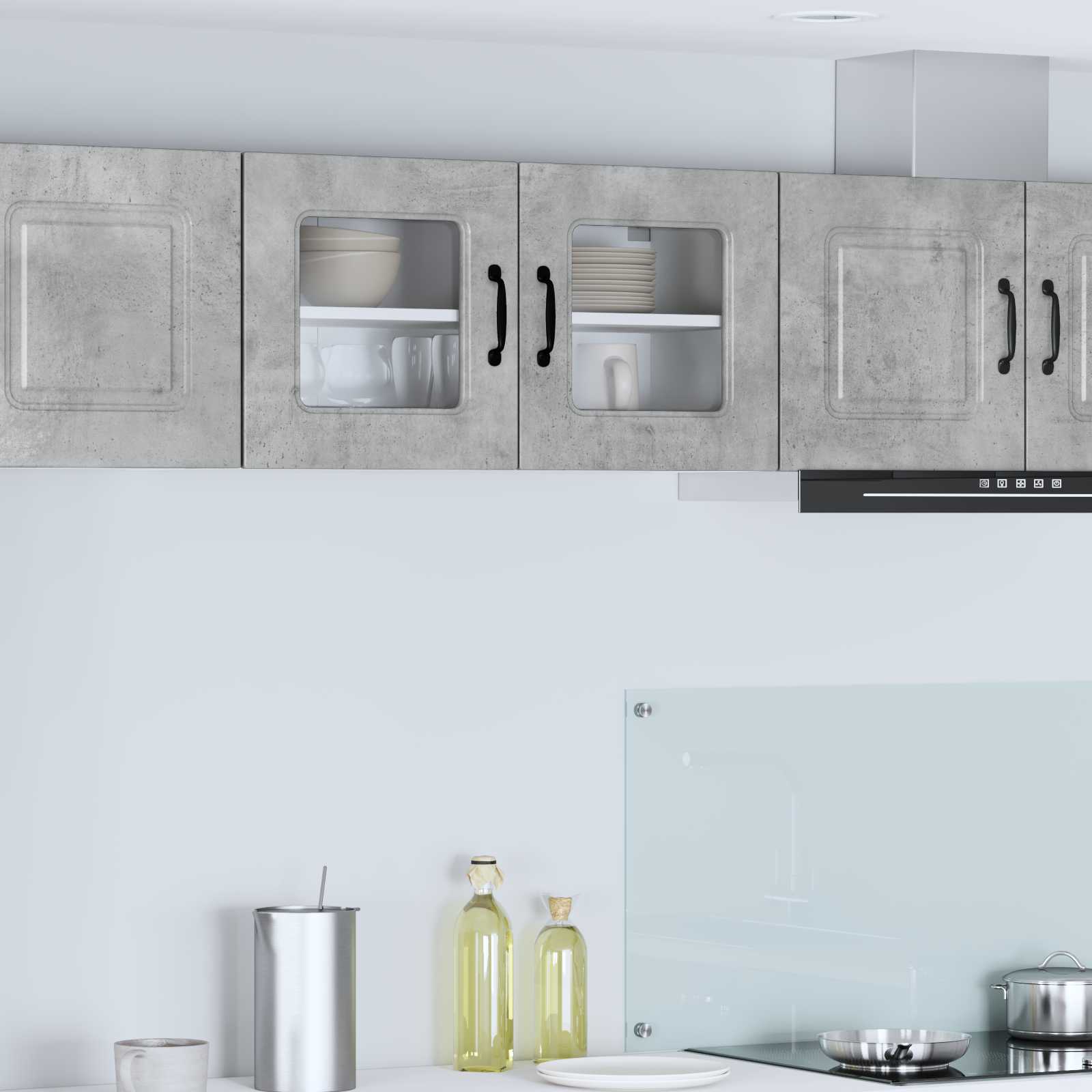 vidaXL Dulap de bucătărie Kalmar Gri din beton 80 x 31 x 40 cm