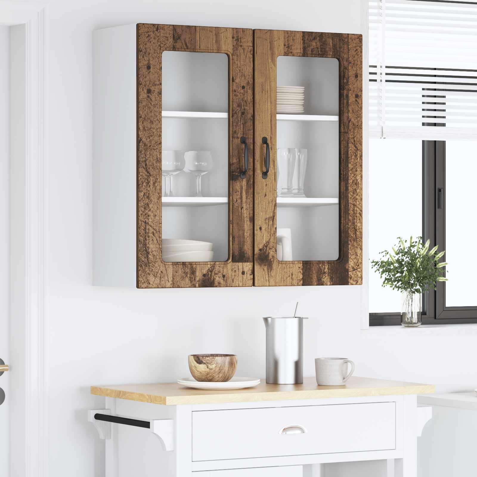 Köögikapp Kalmar 2 pcs Vana puit 40 x 31 x 80 cm Tehispuit 4 Kõik vajalik sinu aeda ja koju! Köögikapp Kalmar 2 pcs Vana puit 40 x 31 x 80 cm Tehispuit - Image 4