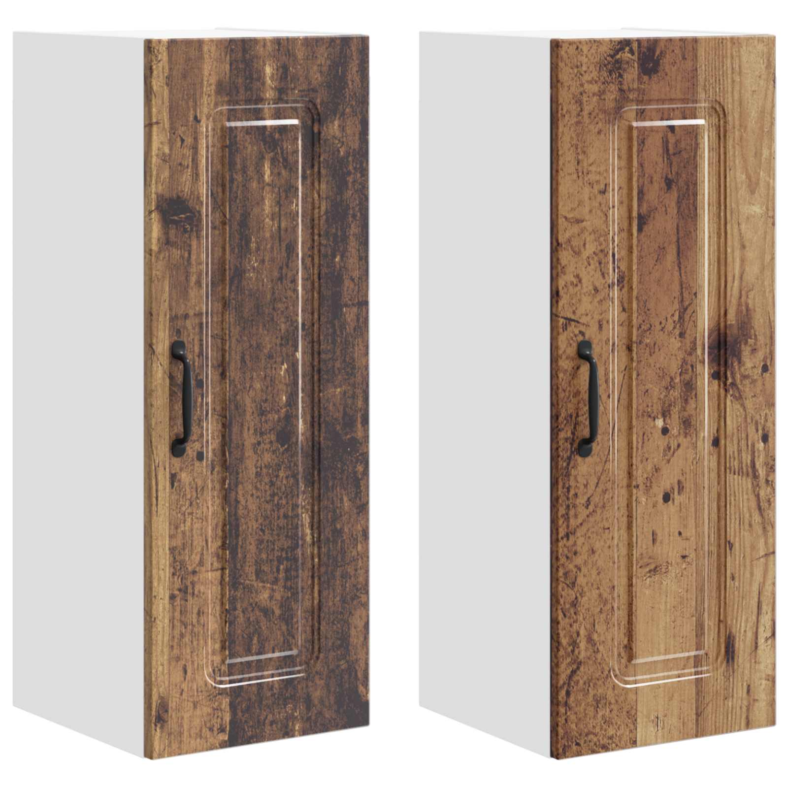 VidaXL Keuken Kast Kalmar 2 Pcs Oudhout 30 X 31 X 80 Cm Bewerkt Hout