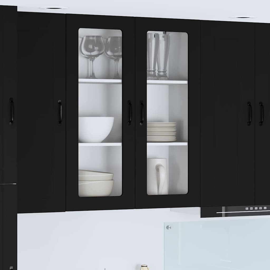 Mobilă și Mobilier - Dulap suspendat de bucătărie cu raft Negru 80 x 31 x 100 cm