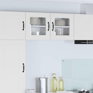 Stenski stekleni omarica LUCCA 2 pcs Bela 40 x 31 x 40 cm