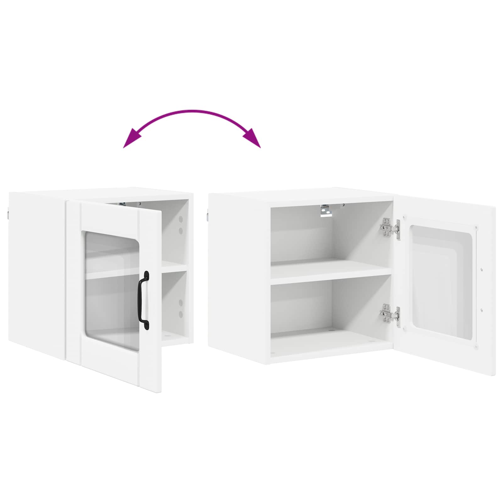 Stenski stekleni omarica LUCCA 2 pcs Bela 40 x 31 x 40 cm - slika 10