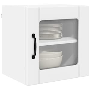 Nástěnná skleněná skříň LUCCA 2 pcs Bílá 40 x 31 x 40 cm - obrázek 3