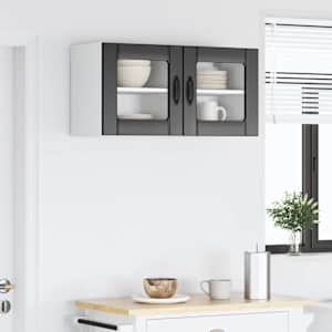Nástěnná skleněná skříň LUCCA 2 pcs Černá 40 x 31 x 40 cm - obrázek 4