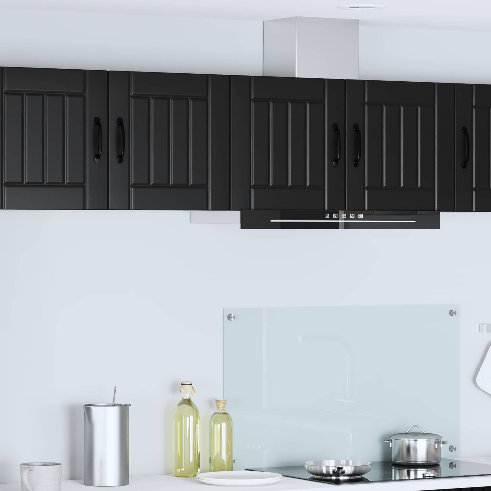 vidaXL Dulap de perete LUCCA 2 pcs Negru 40 x 31 x 40 cm