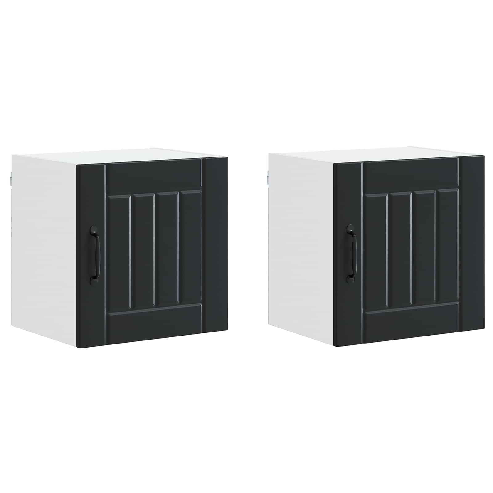 VidaXL Keuken Kast 2 Pcs Zwart 40 X 31 X 40 Cm Bewerkt Hout