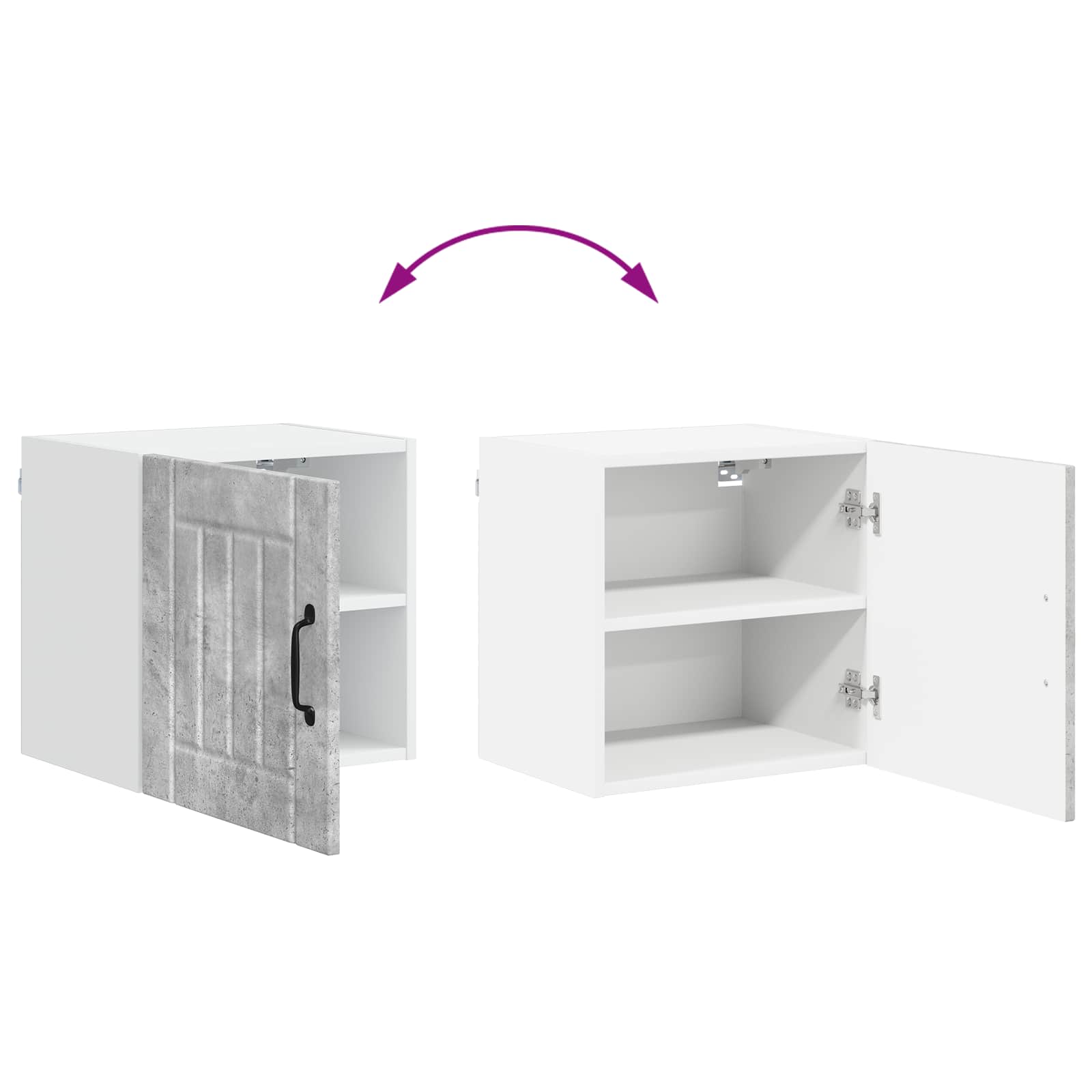 Nástěnná skříňka LUCCA 2 pcs Betonově šedá 40 x 31 x 40 cm - obrázek 12