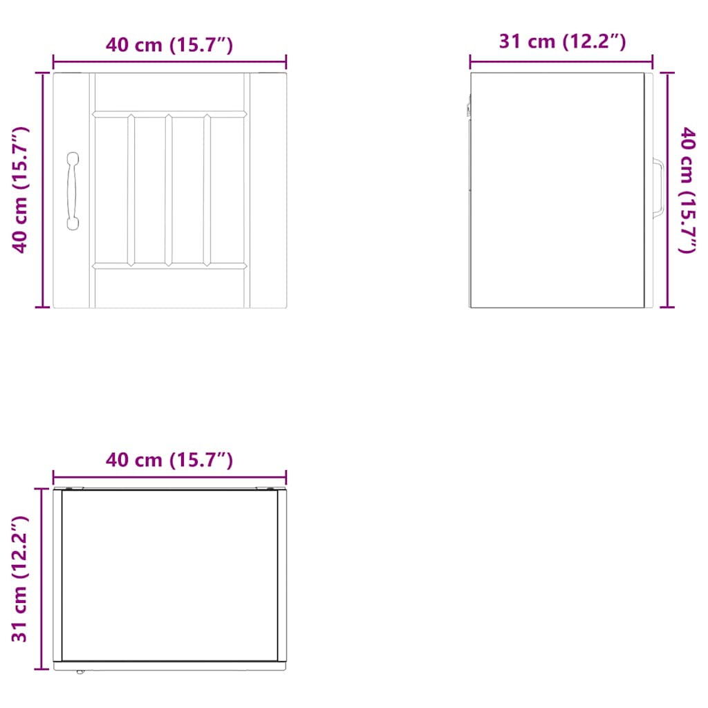 Kuhinjski element Siva Sonoma 40 x 31 x 40 cm Konstruiran les - slika 13