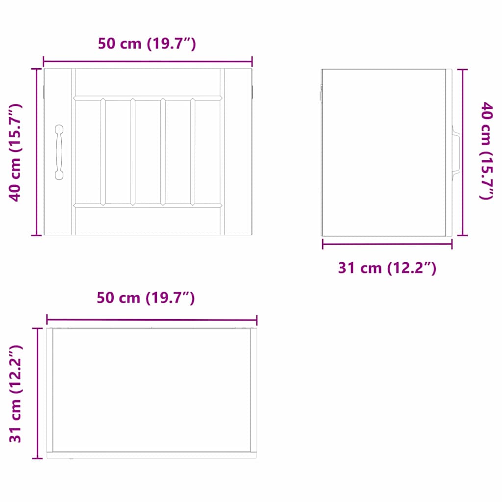 Kuhinjski element Dimljeni oreh 50 x 31 x 40 cm Konstruiran les - slika 13