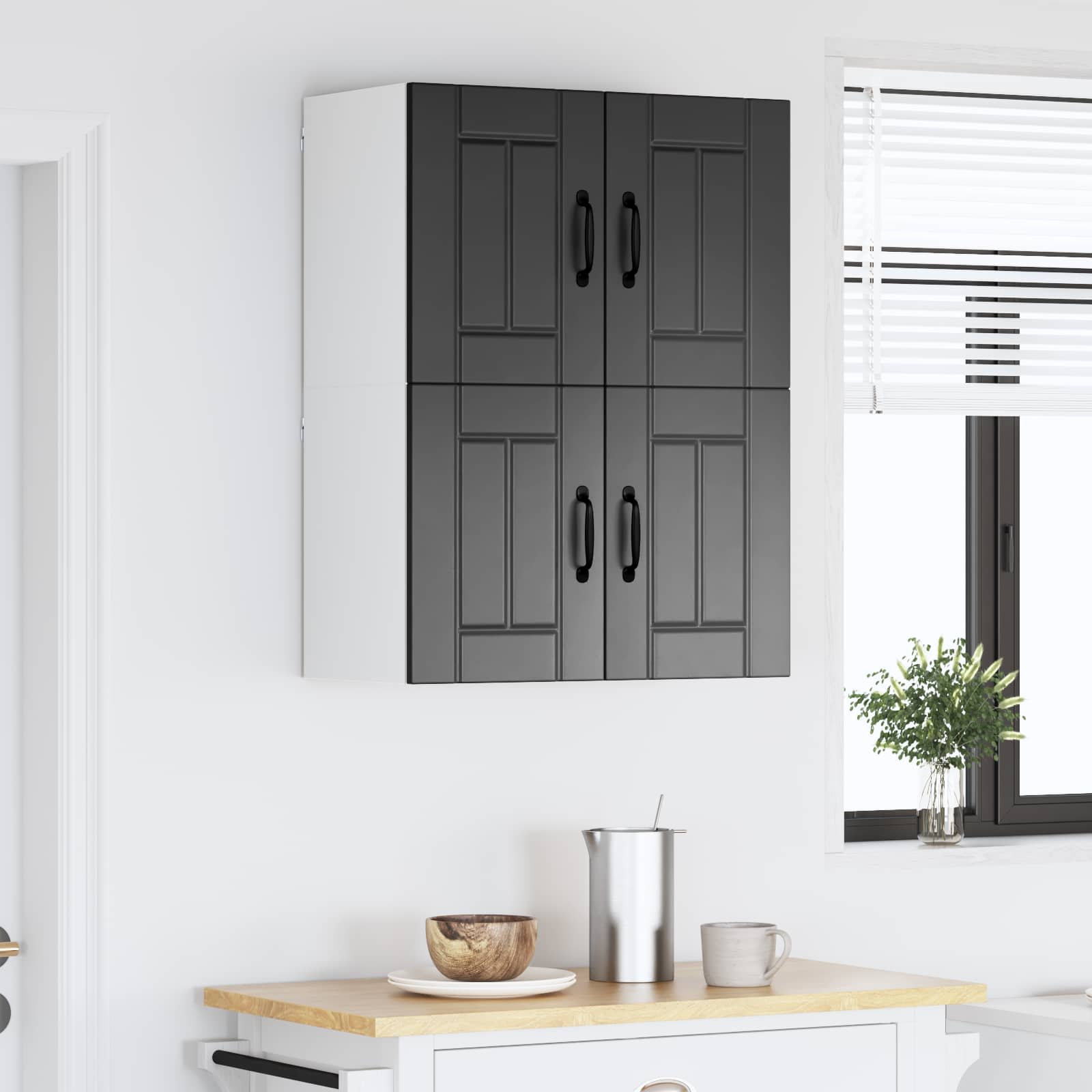 Kuhinjski element 2 pcs Črna 60 x 31 x 40 cm Konstruiran les - slika 4