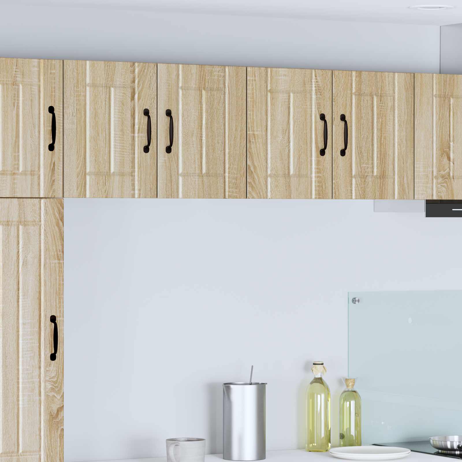 vidaXL Dulapuri de perete pentru bucătărie cu ușă 2 pcs Stejar Sonoma