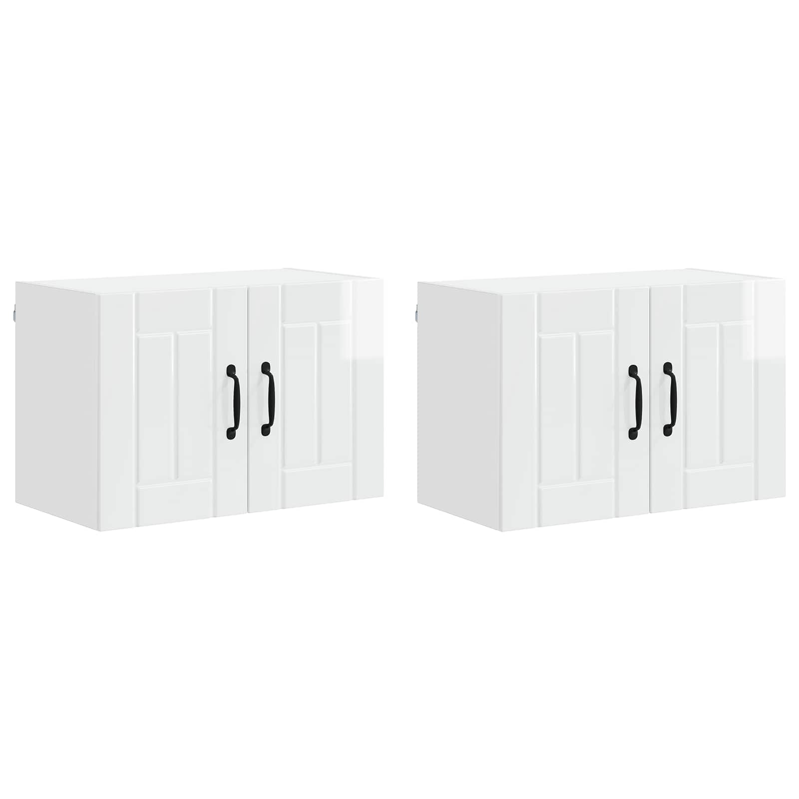 Thumbnail - vidaXL Küchenwandschränke mit Tür 2 pcs Hochglanz Weiß 60 x 31 x 40 cm