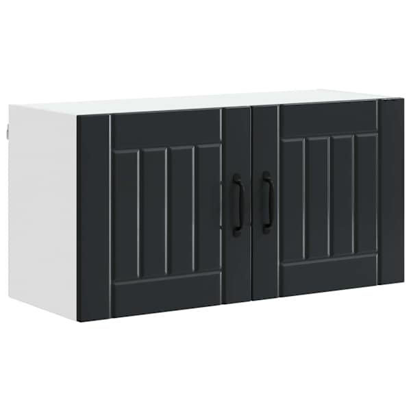 vidaXL Seinekapp LUCCA Must 80 x 31 x 40 cm Tehispuit
