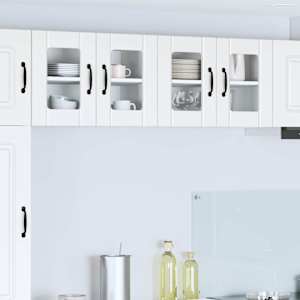 Stenski stekleni omarica LUCCA 2 pcs Bela 60 x 31 x 40 cm