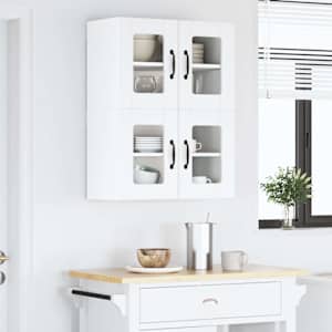 Nástěnná skleněná skříň LUCCA 2 pcs Bílá 60 x 31 x 40 cm - obrázek 4