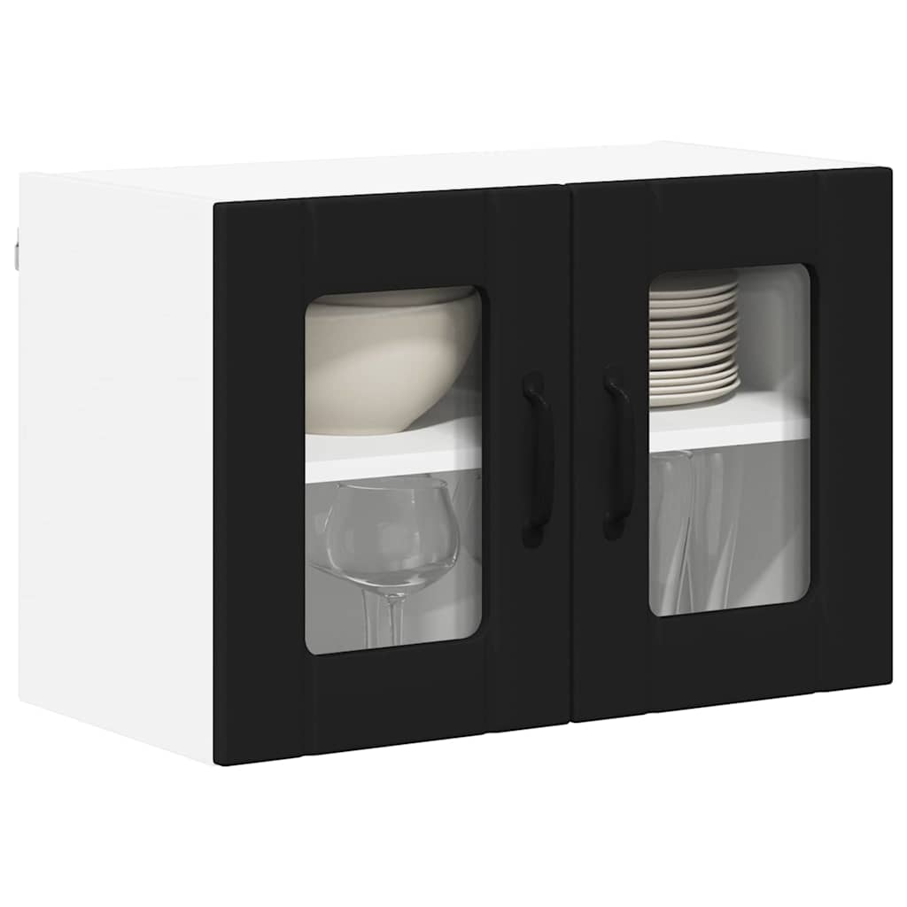 vidaXL Keukenkast aan de muur 2 pcs Zwart 60 x 31 x 40 cm Bewerkt hout