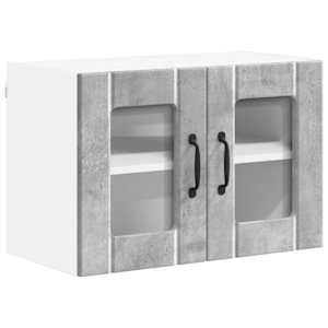Nástěnná skleněná skříň LUCCA 2 pcs Betonově šedá - obrázek 5