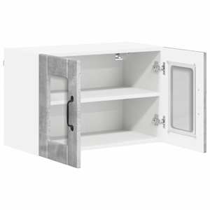 Nástěnná skleněná skříň LUCCA 2 pcs Betonově šedá - obrázek 6