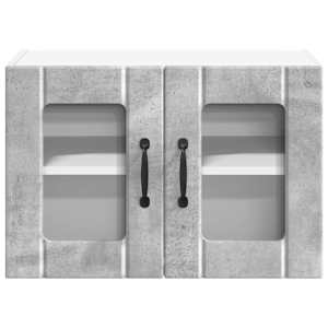 Nástěnná skleněná skříň LUCCA 2 pcs Betonově šedá - obrázek 7