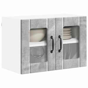 Nástěnná skleněná skříň LUCCA 2 pcs Betonově šedá - obrázek 3